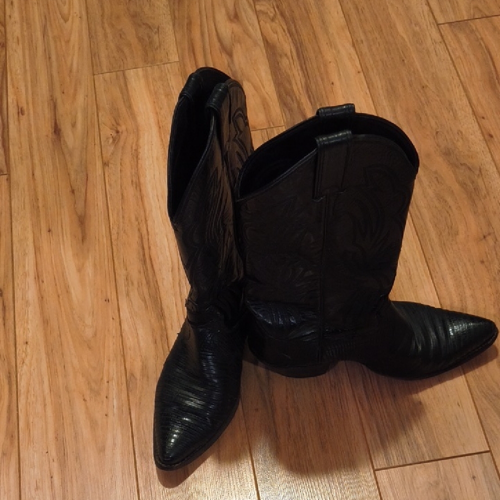 Women's Tony Lama Vintage Black Lizard Boots